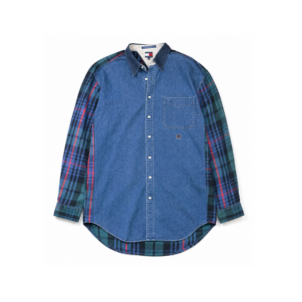 Vintage Tommy Hilfiger Denim & Plaid Button-Down Shirt
