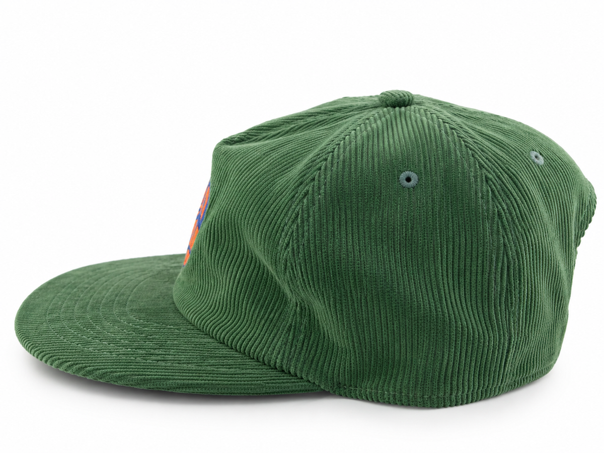 Green Corduroy Knicks Snapback Hat