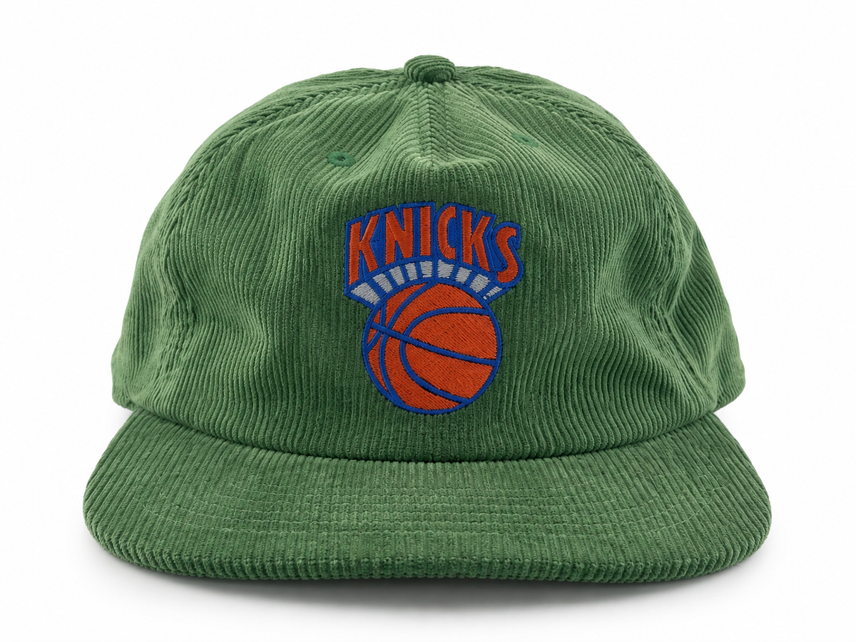 Green Corduroy Knicks Snapback Hat