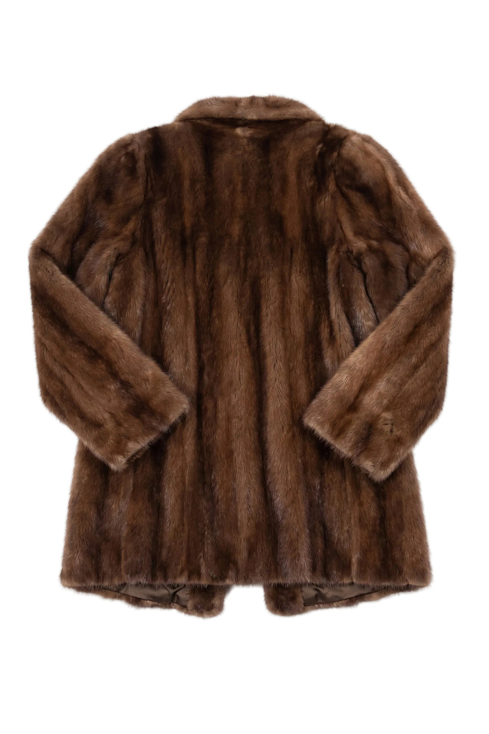 Brown fur coat on a white background