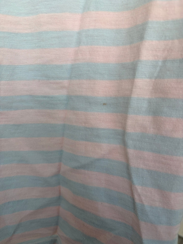 Guess Jeans Pastel Pink Striped Cropped Tee