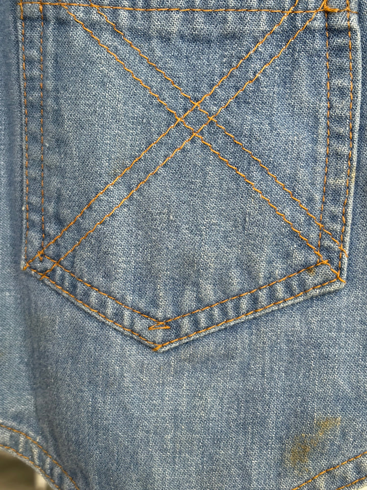 Vintage Denim Oversized Button Front Western Trucker Vest
