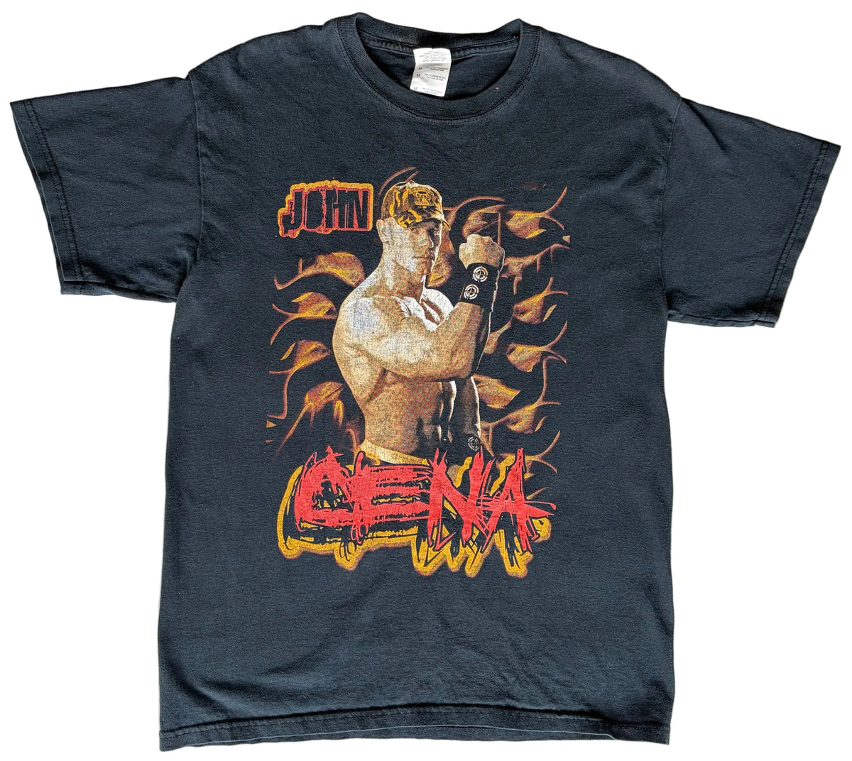 John Cena WWE Wrestling Black Double-Sided Graphic T-Shirt