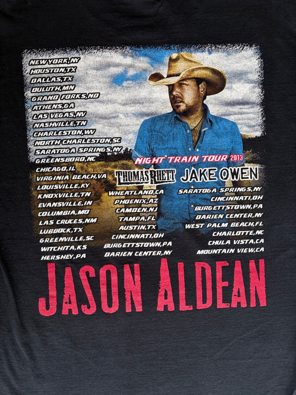2013 Jason Aldean Night Train Tour Concert T-Shirt