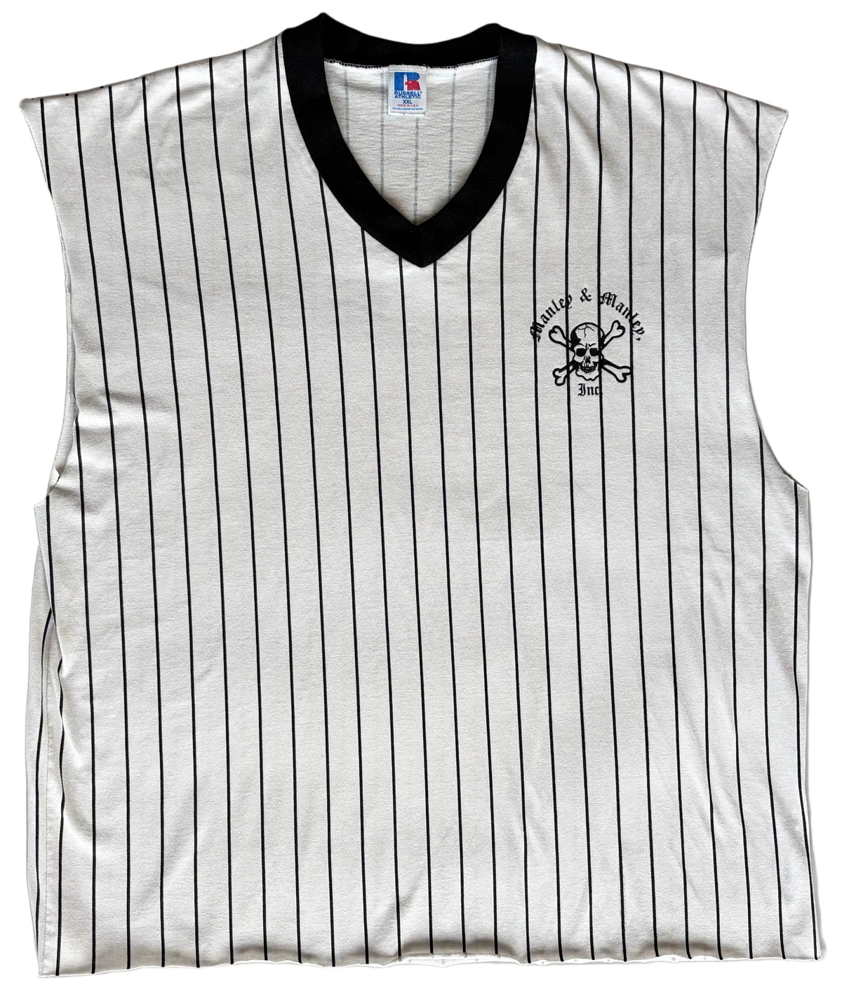 90s Russell Athletic Pinstripe Skull Sleeveless Jersey