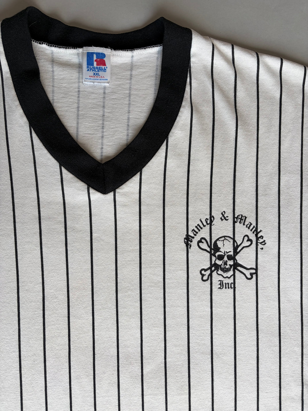 90s Russell Athletic Pinstripe Skull Sleeveless Jersey