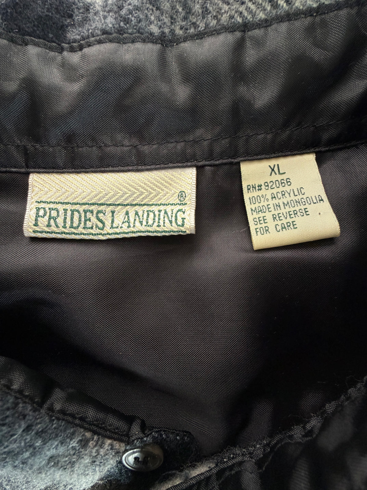 90s Prides Landing Plaid Flannel Button-Up Shirt