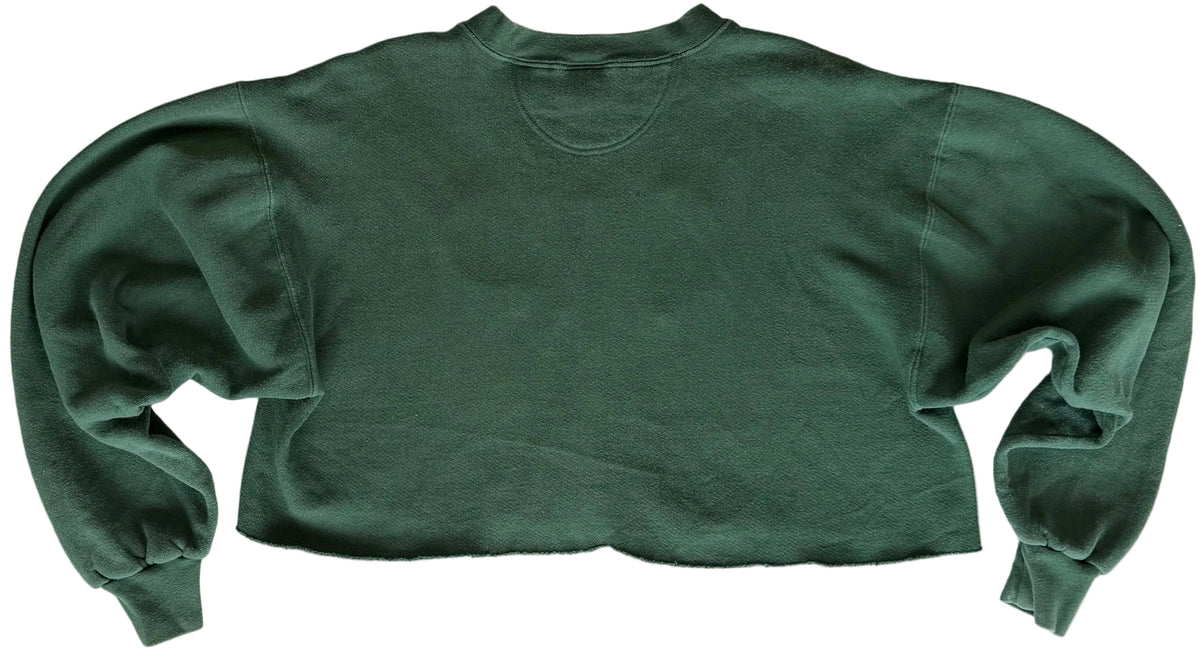 Vintage New York Jets Cut-Off Cropped Green Crewneck
