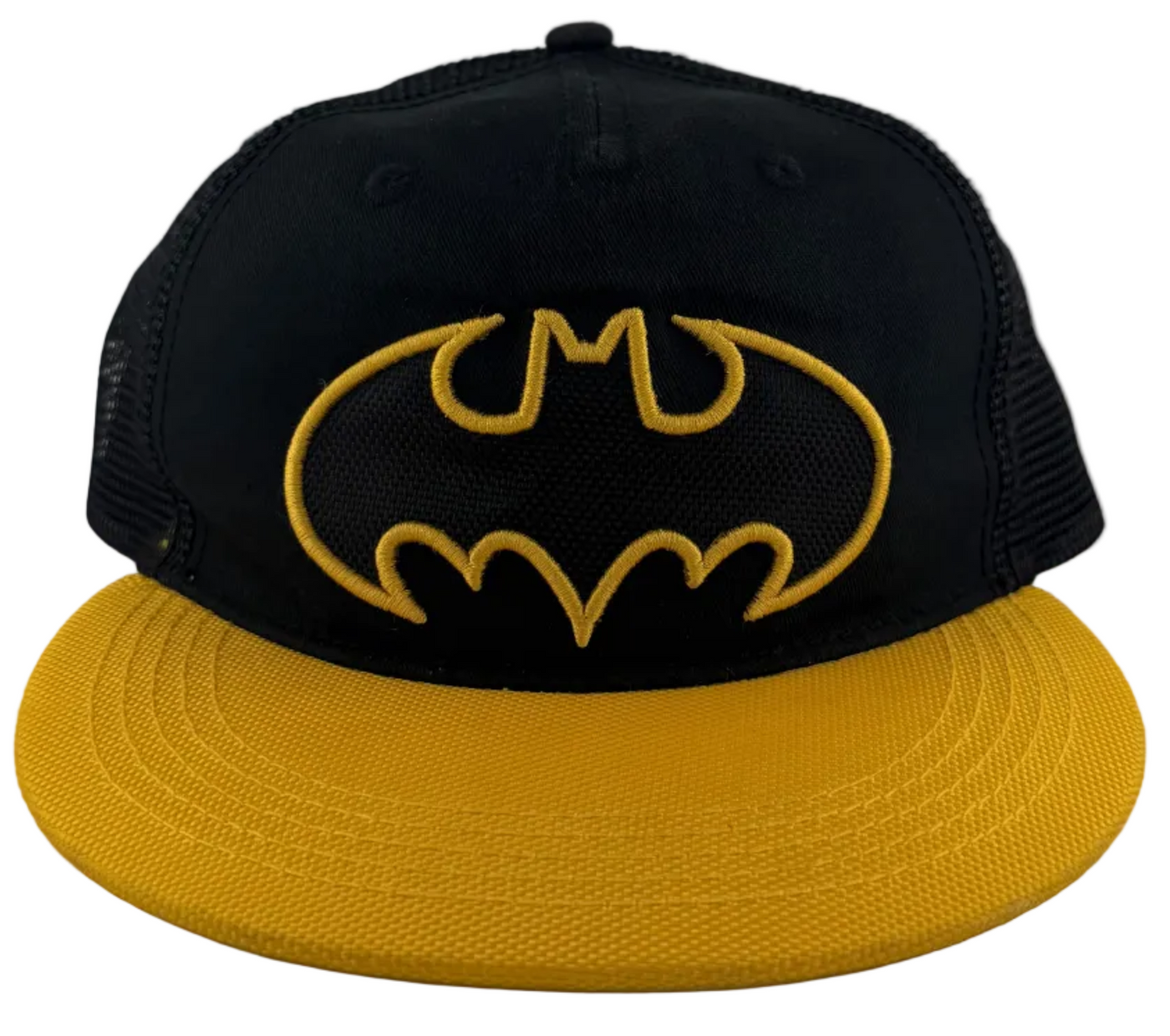 90s Black & Yellow Six Flags 'Batman' Trucker Hat