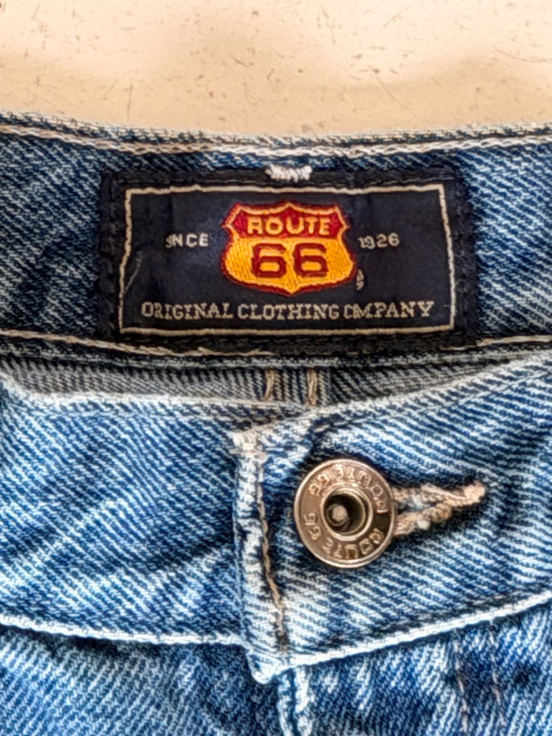 Route 66 Light-Wash Denim Jorts
