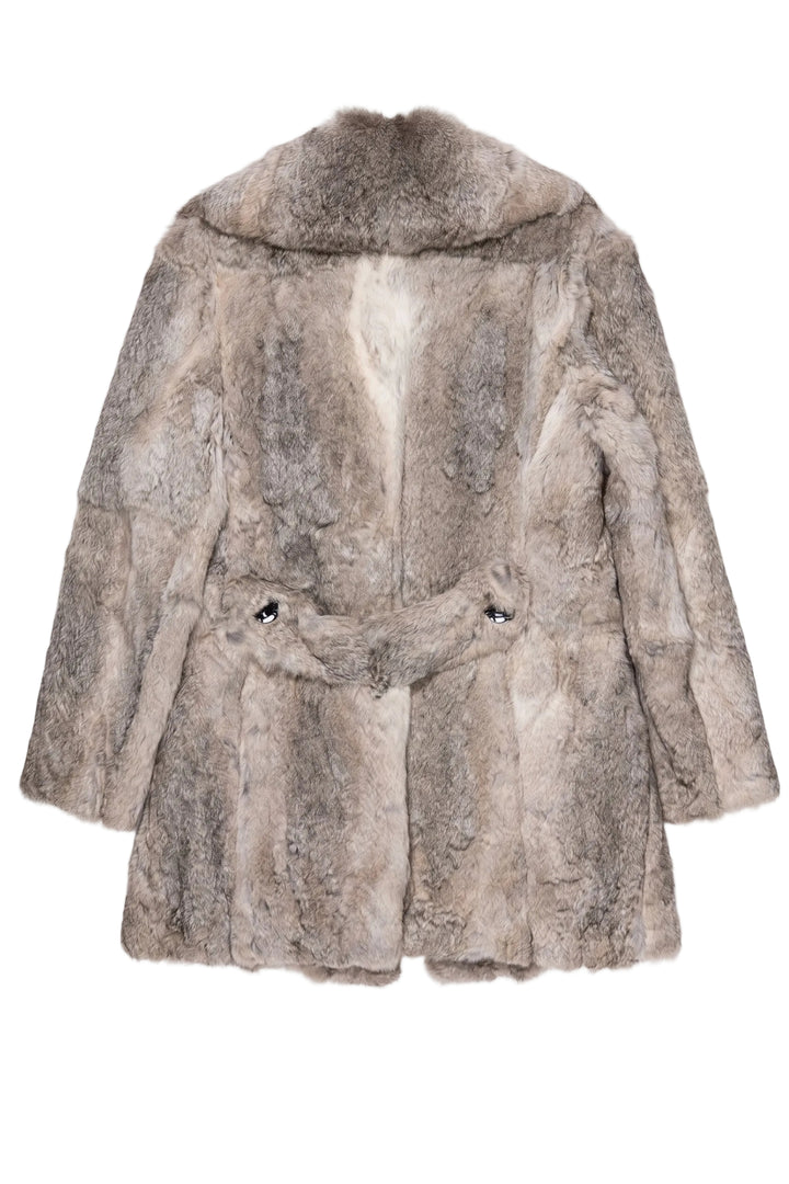 Vintage Joel Eisenburg Luxe Double-Breasted Plush Rabbit Fur Coat