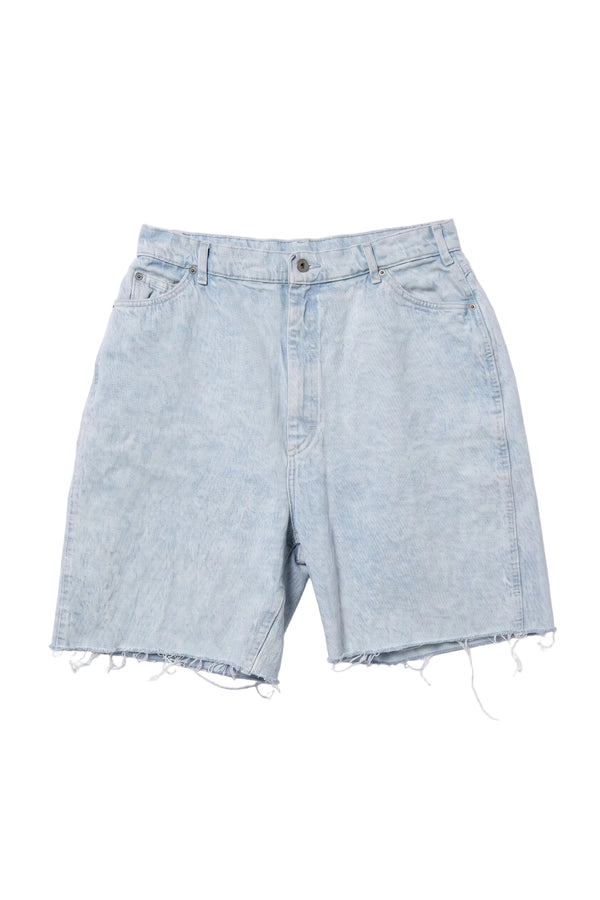 Lee Light Wash Vintage Longline Raw Hem Denim Shorts