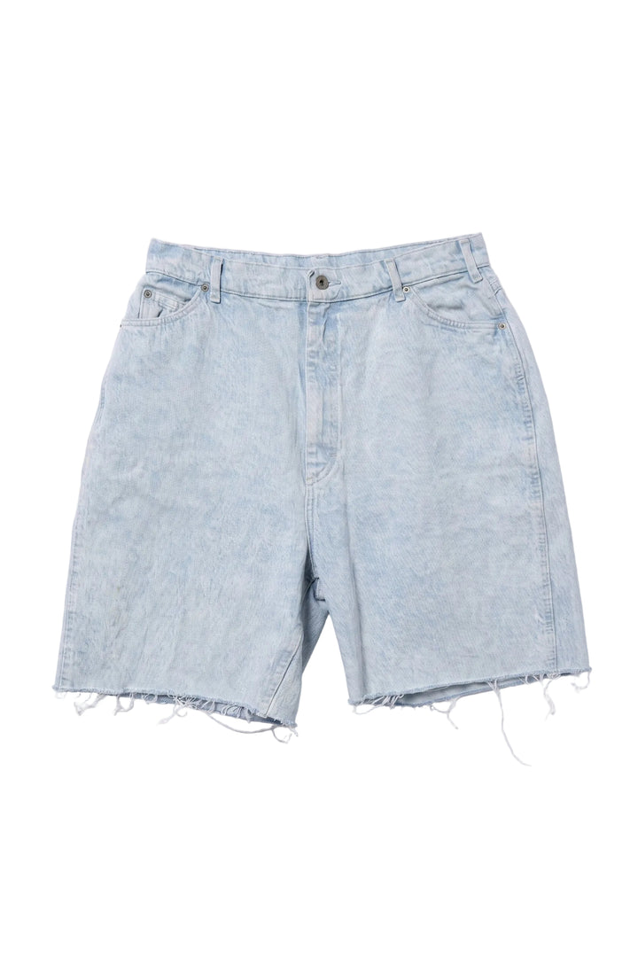 Lee Light Wash Vintage Longline Raw Hem Denim Shorts