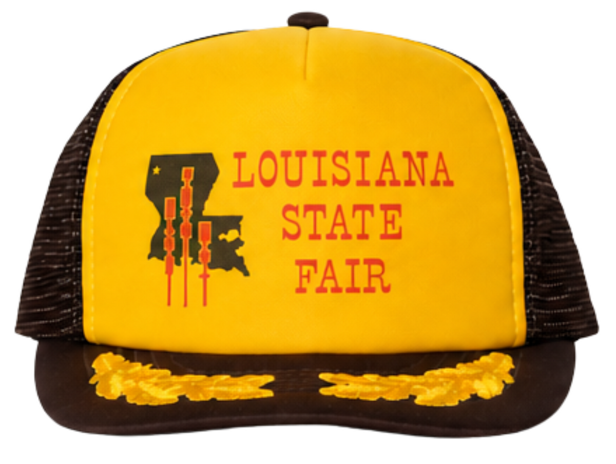 Brown & Yellow Embroidered 'Louisiana State Fair' Flat Brim