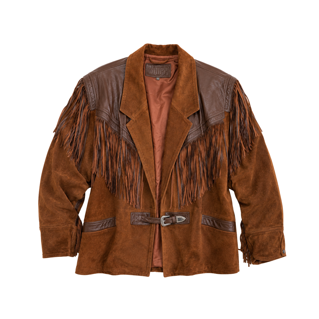 Vintage Whipp Brown Suede Fringe Western Jacket
