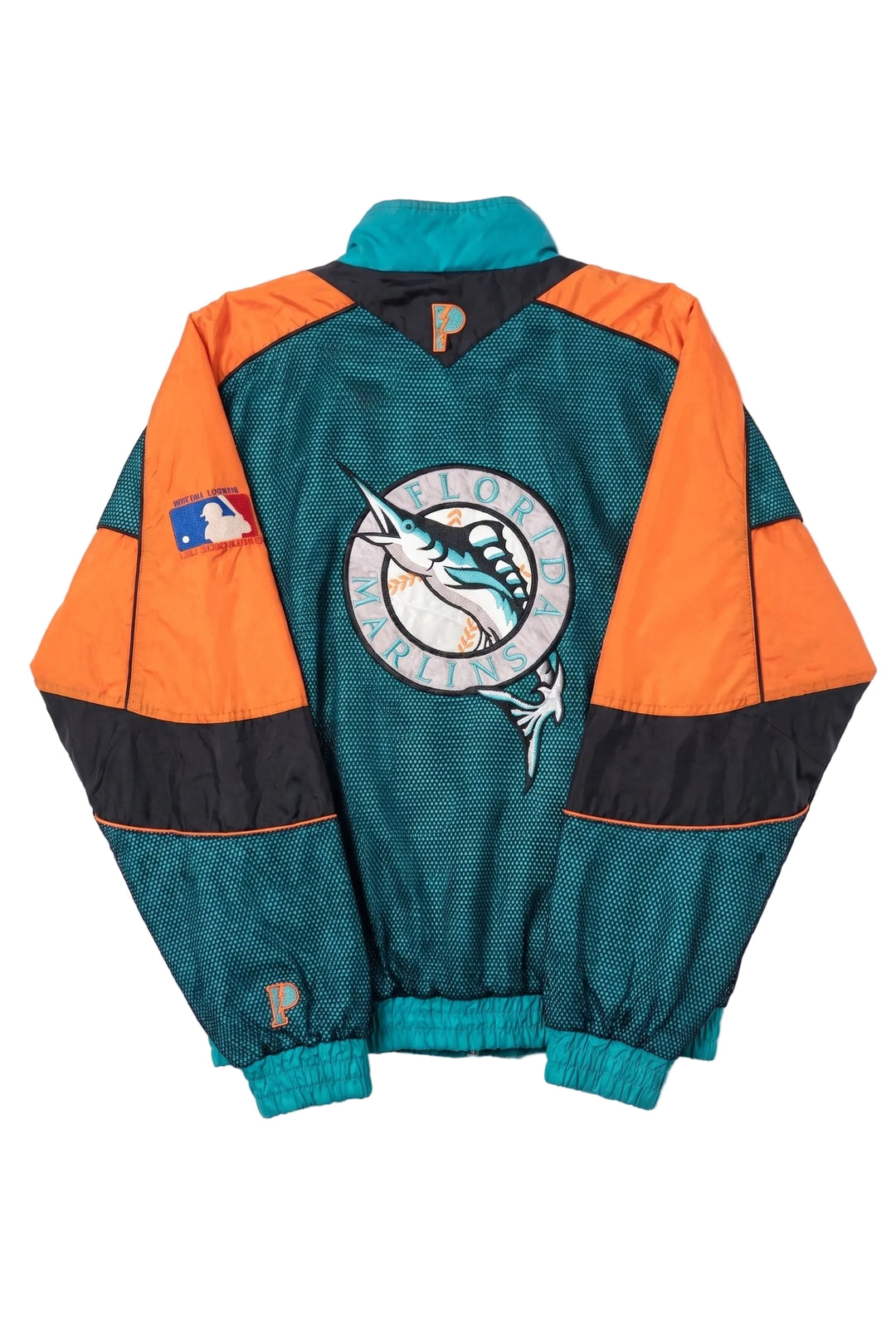 Vintage Florida Marlins MLB Orange and Teal Windbreaker