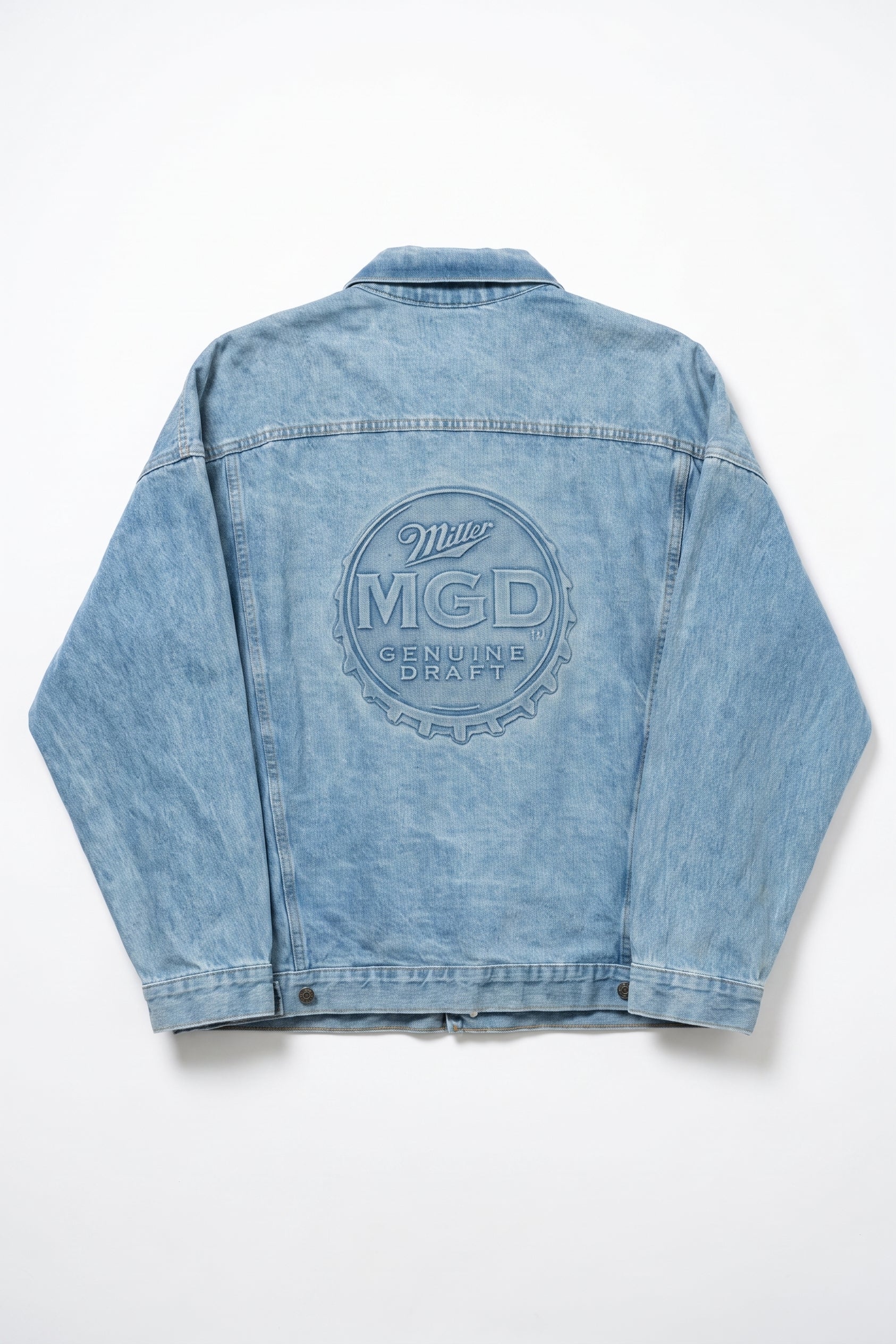 Vintage Miller Genuine Draft Embossed Denim Jacket