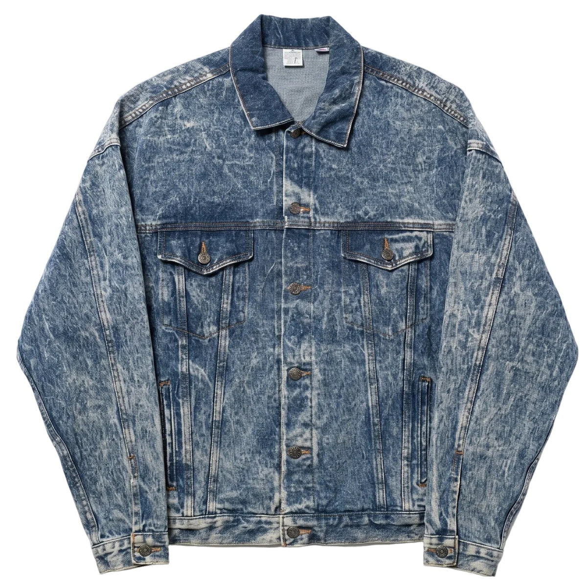 Blue denim jacket on a white background