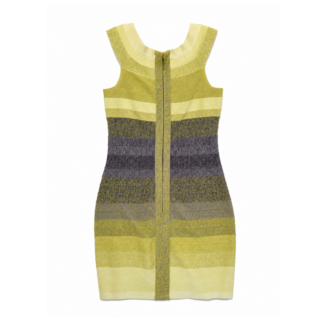 Herve Leger Lime Green Fitted Bandage Dress