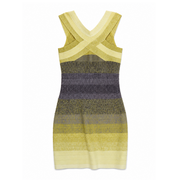 Herve Leger Lime Green Fitted Bandage Dress