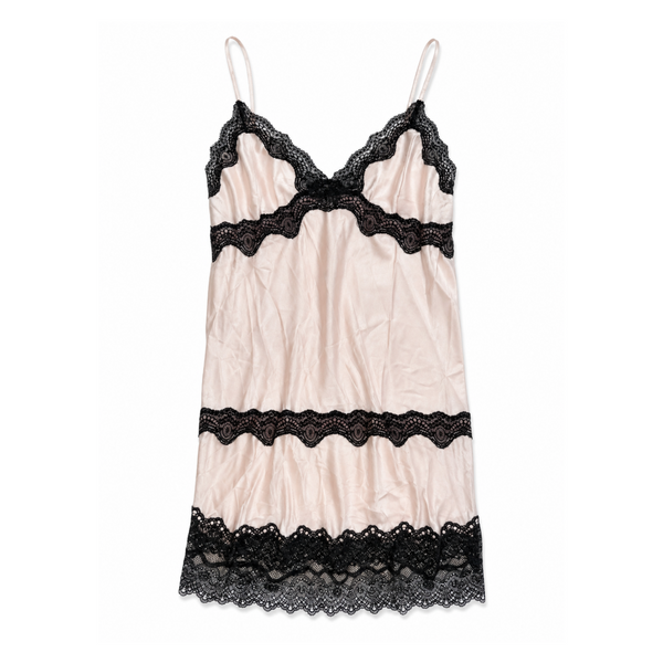 Victoria's Secret Pink & Black Lace Slip Dress