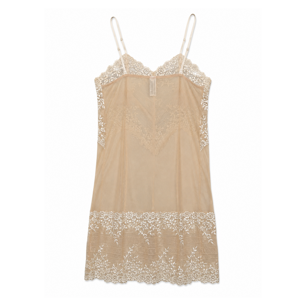 Wacoal Nude/White Lace Slip Dress