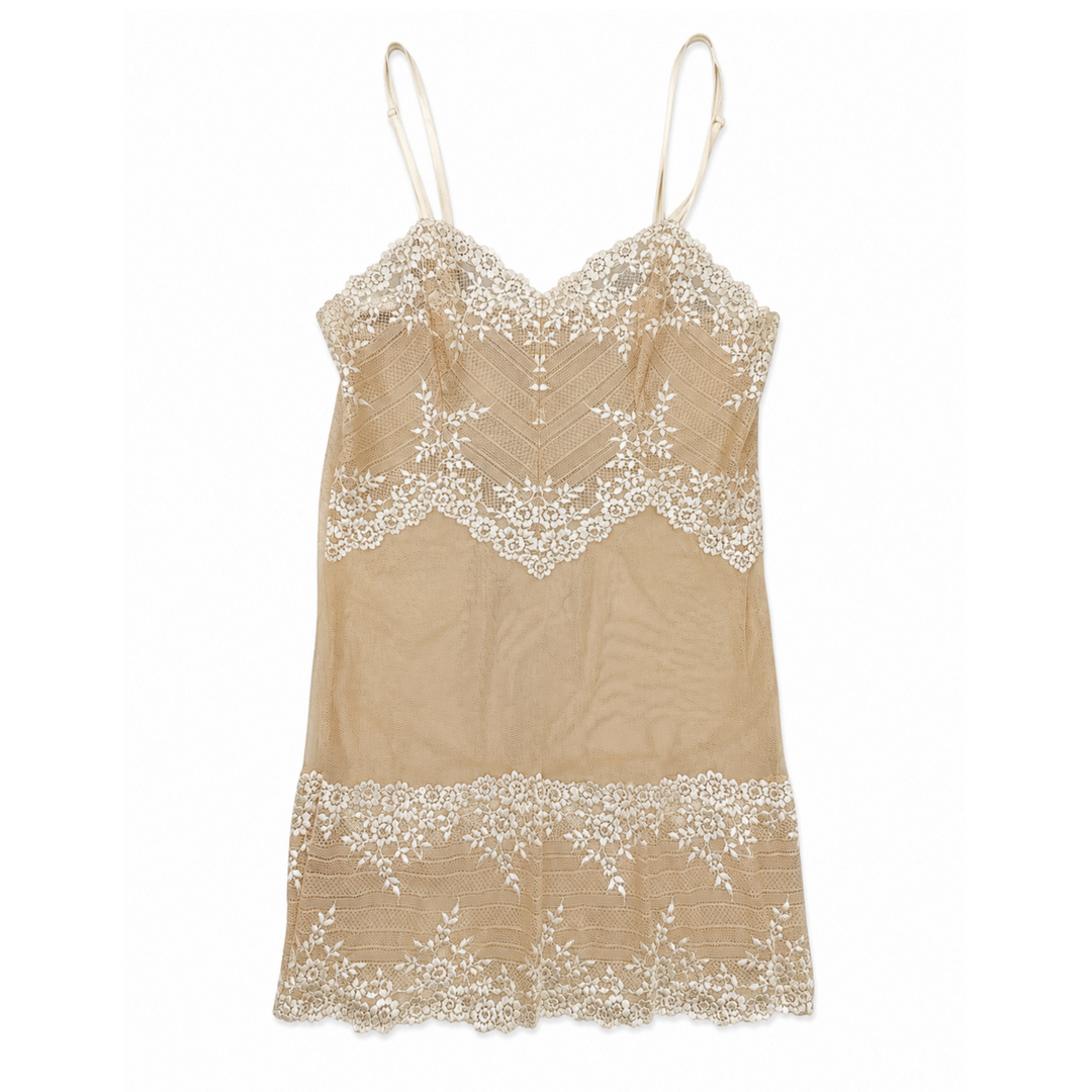 Wacoal Nude/White Lace Slip Dress
