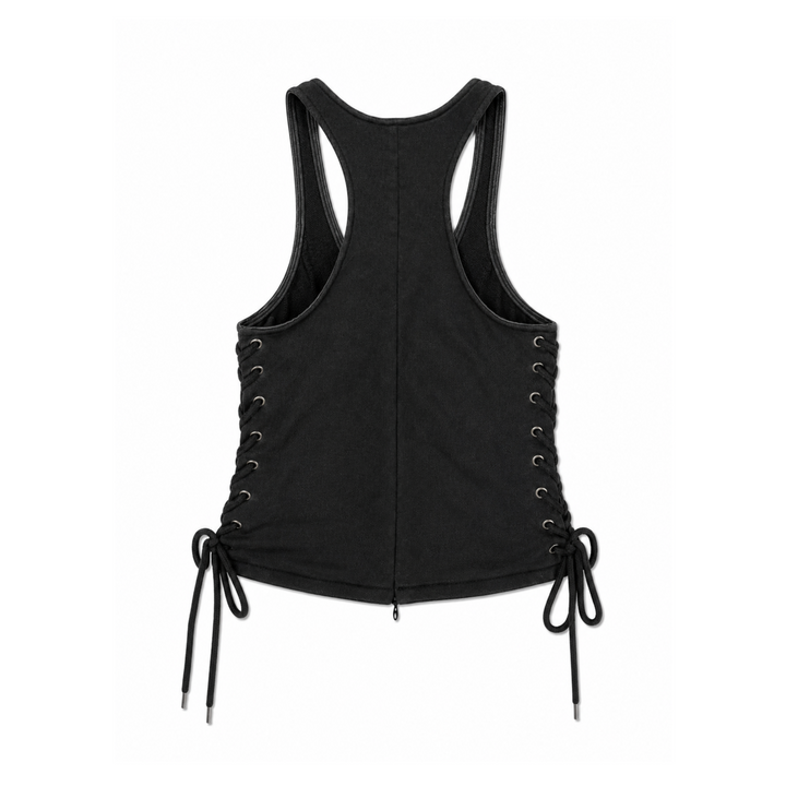 Hidden Cult Charcoal Gray Zip Up Corset Top