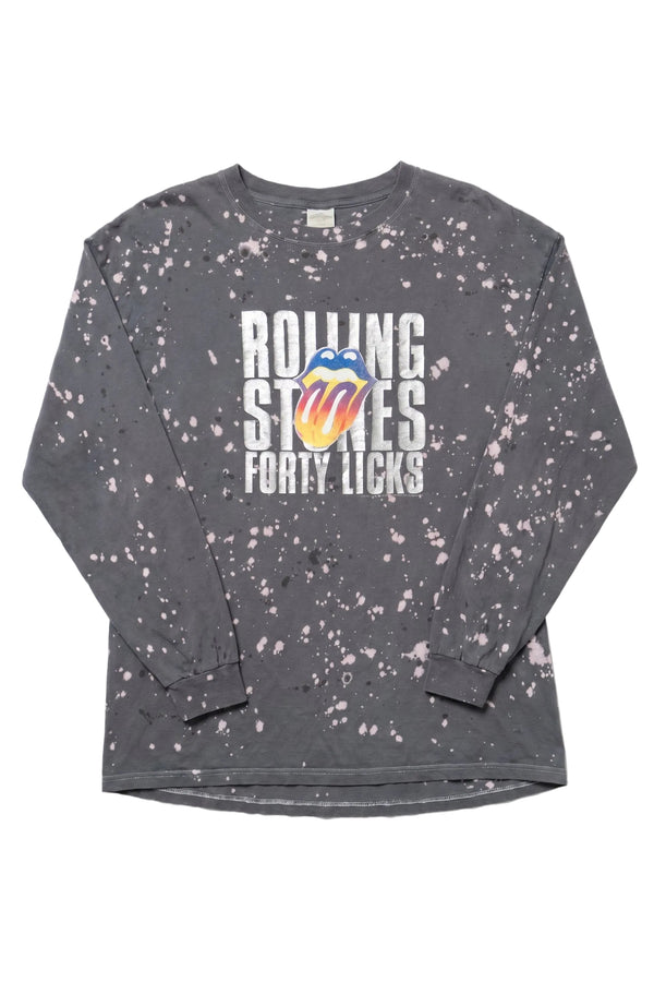 Rolling Stones Forty Licks Gray Bleach-Wash Graphic T-Shirt