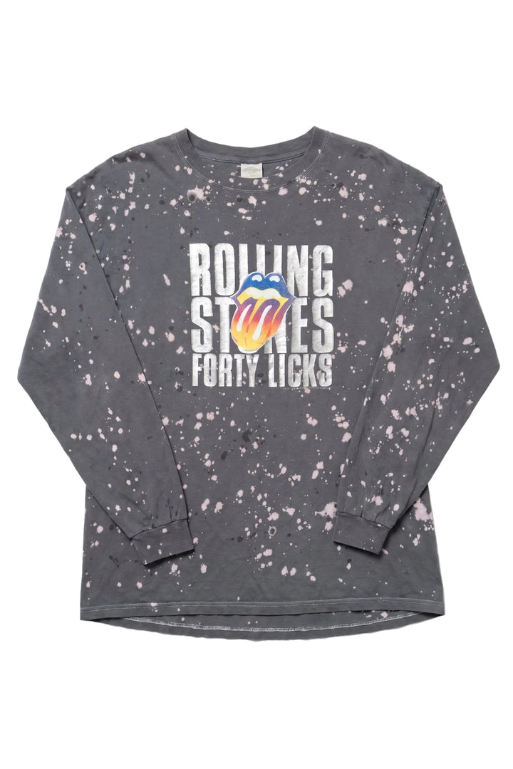 Rolling Stones Forty Licks Gray Bleach-Wash Graphic T-Shirt