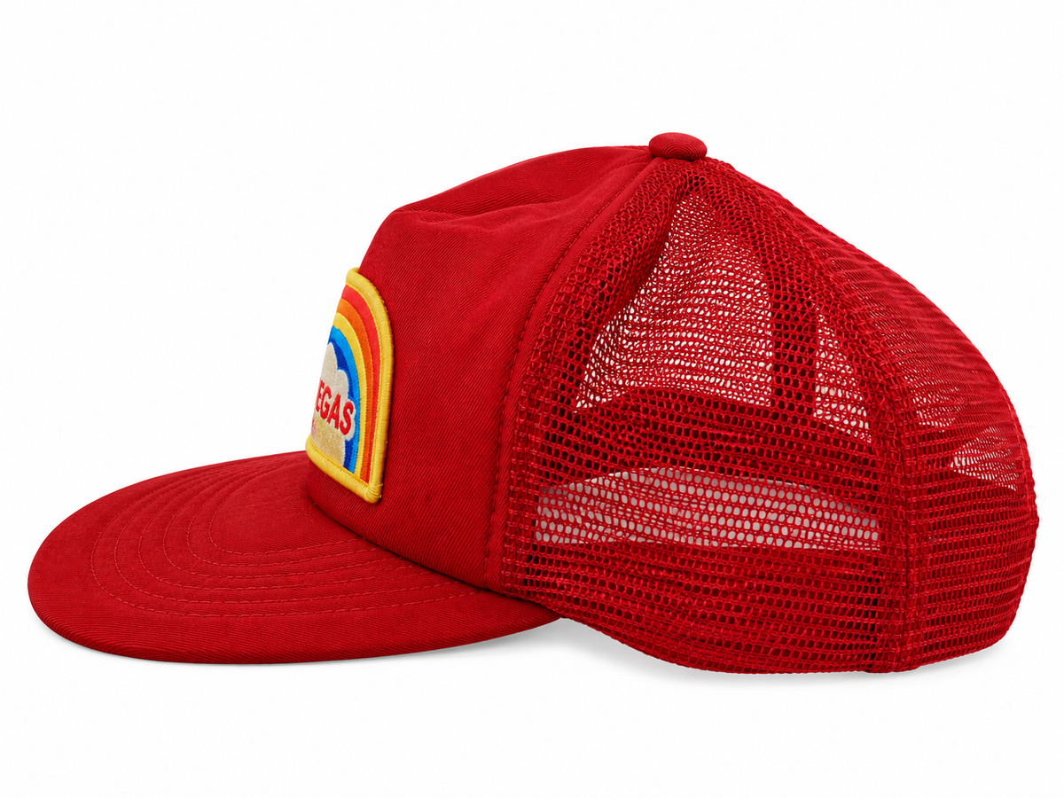 80s 'Las Vegas' Red Foam Trucker Hat