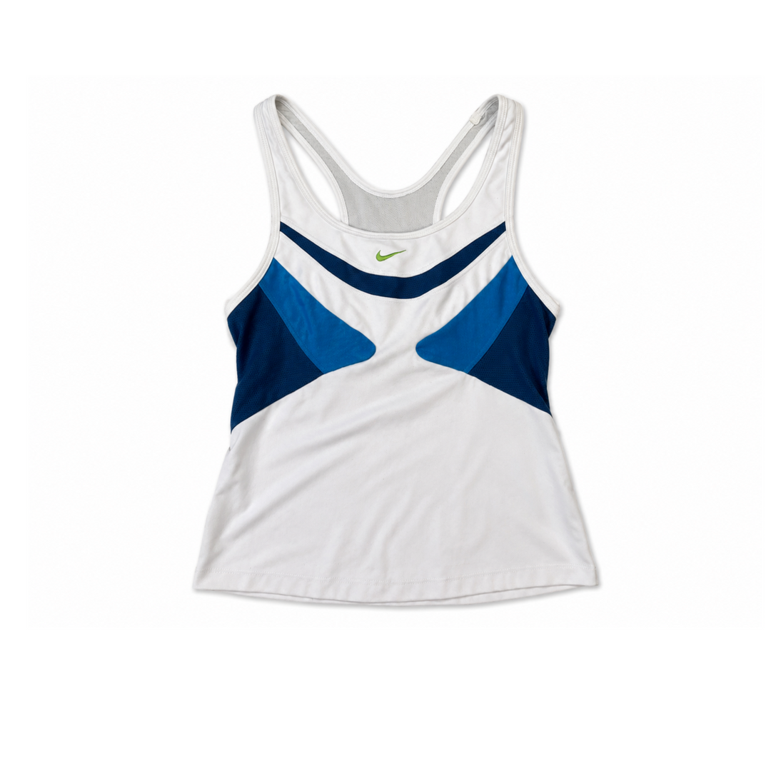 Nike Y2K Blue &amp; White Stripe Tennis Tank Top