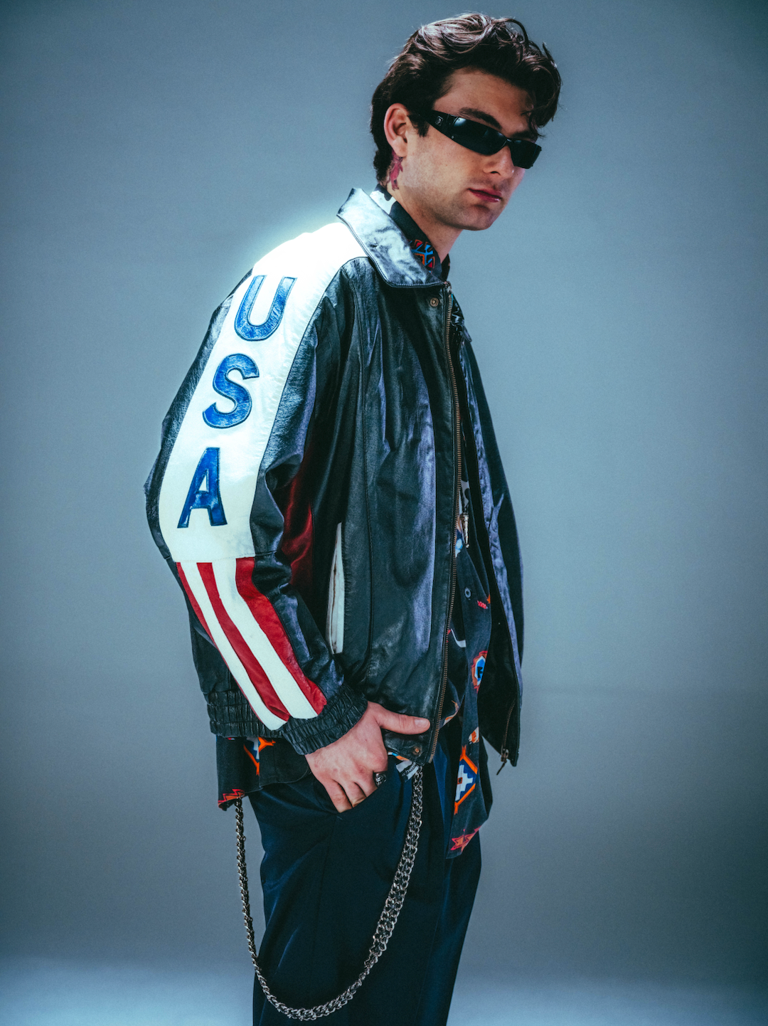 Urban Tan USA Black Collar Leather Jacket