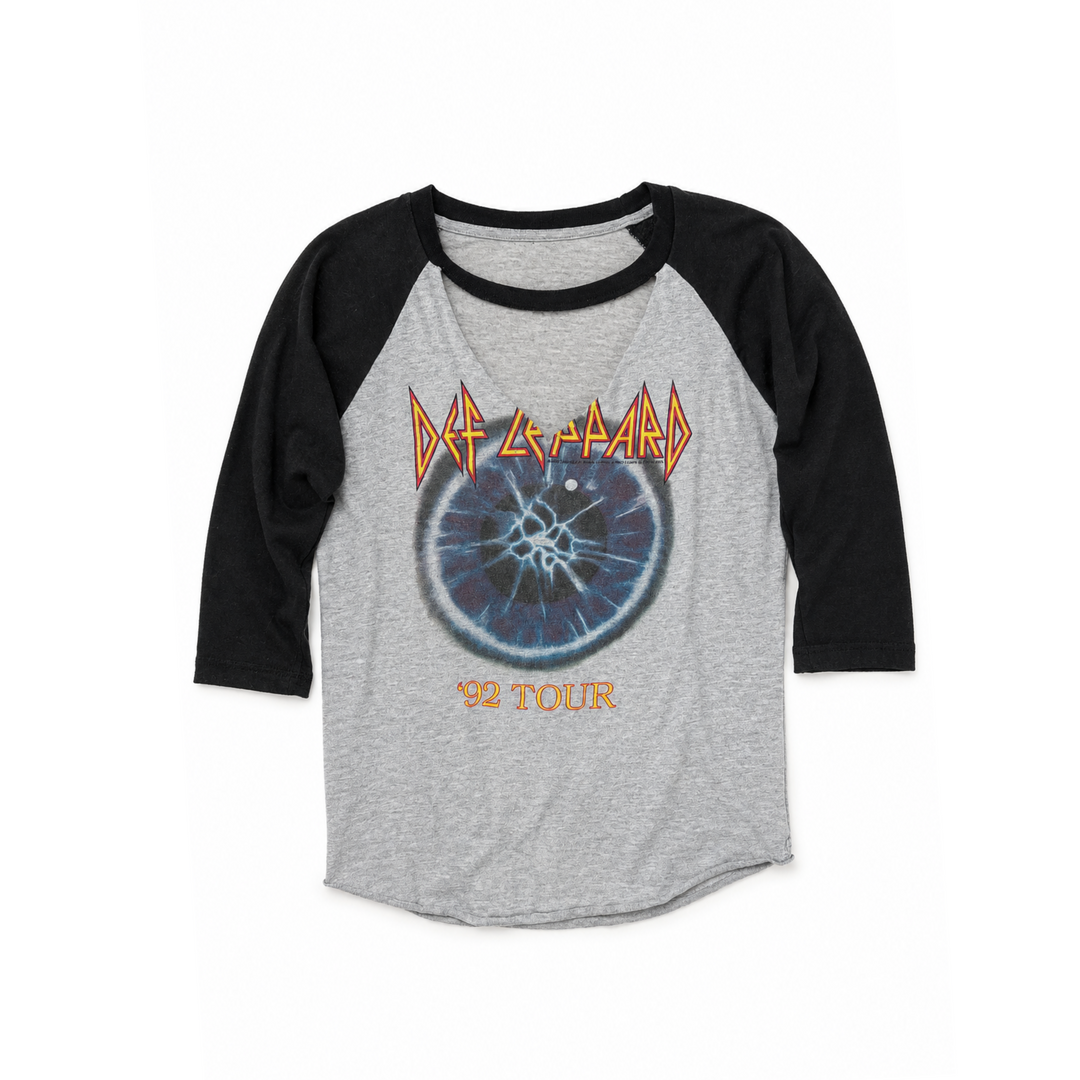 Def Leopard 1992 Adrenalize Rocker Choker Cut-Out Raglan T-Shirt