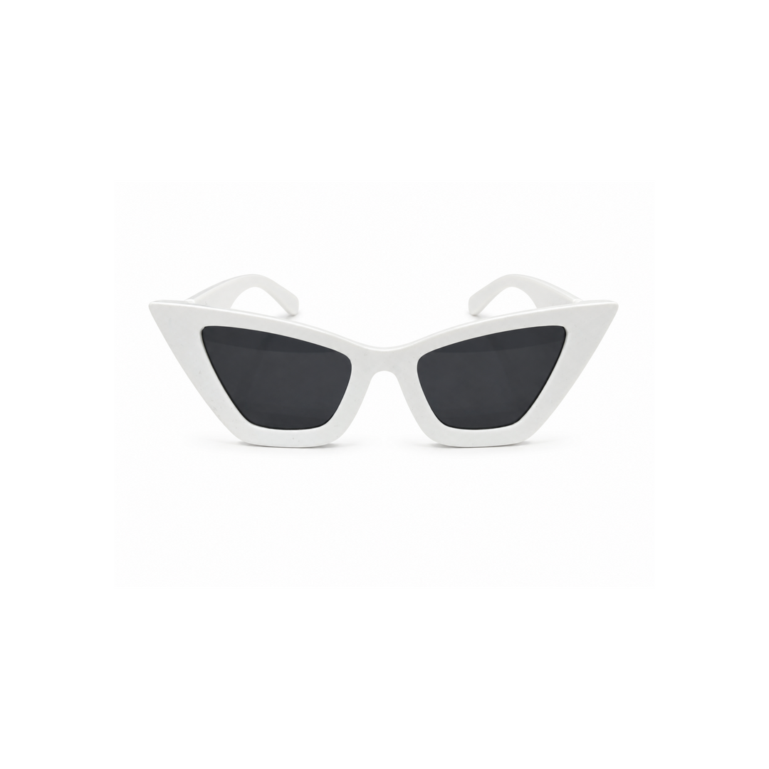 Pure White Big Cat-Eye Sunglasses
