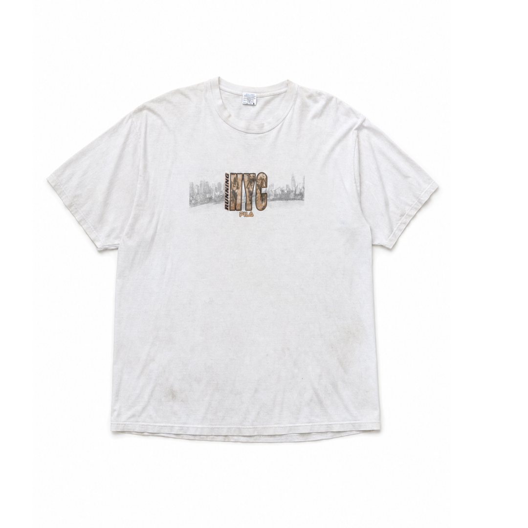 Vintage FILA Running NYC White Graphic T-Shirt