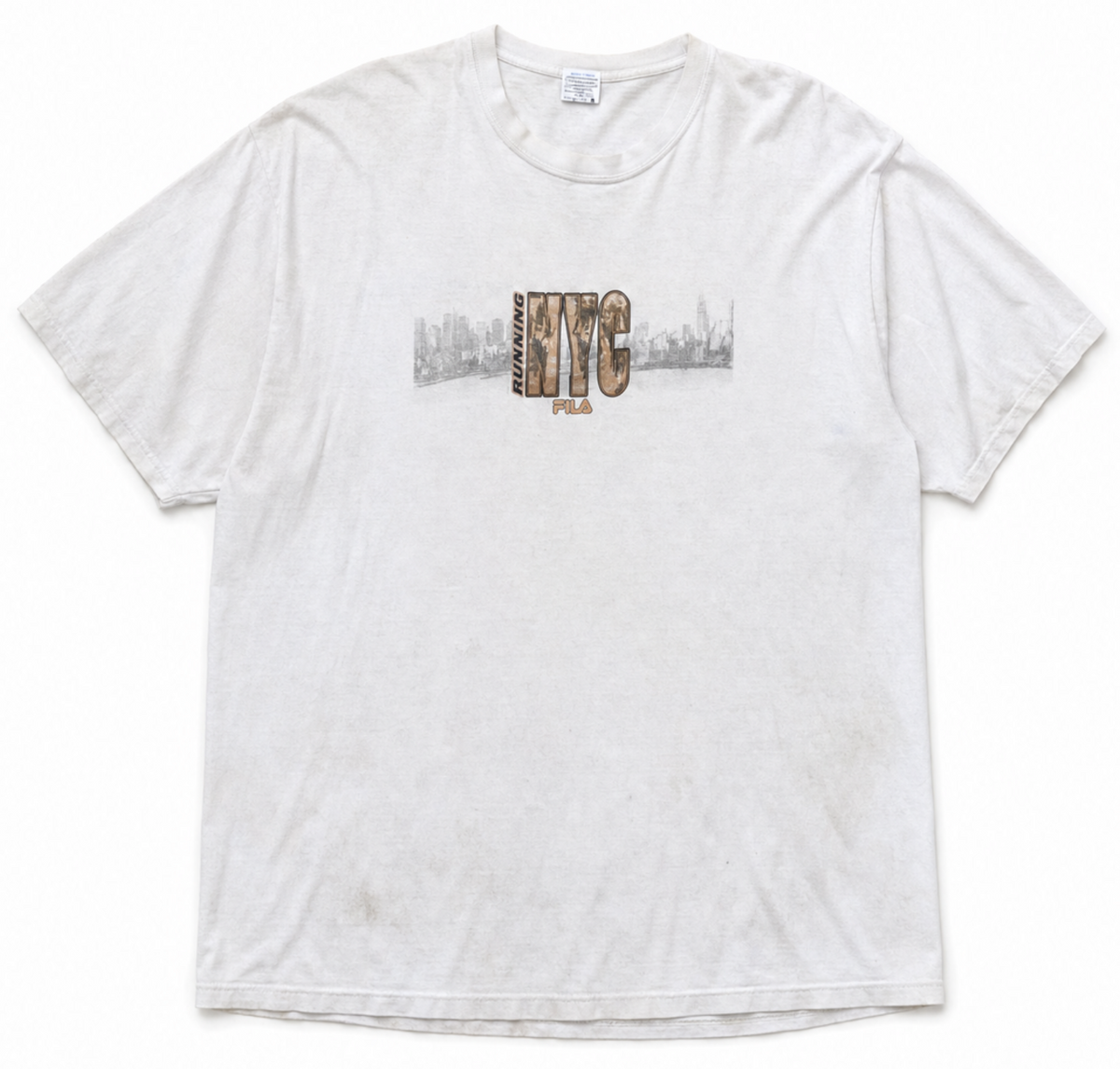 Vintage FILA Running NYC White Graphic T-Shirt