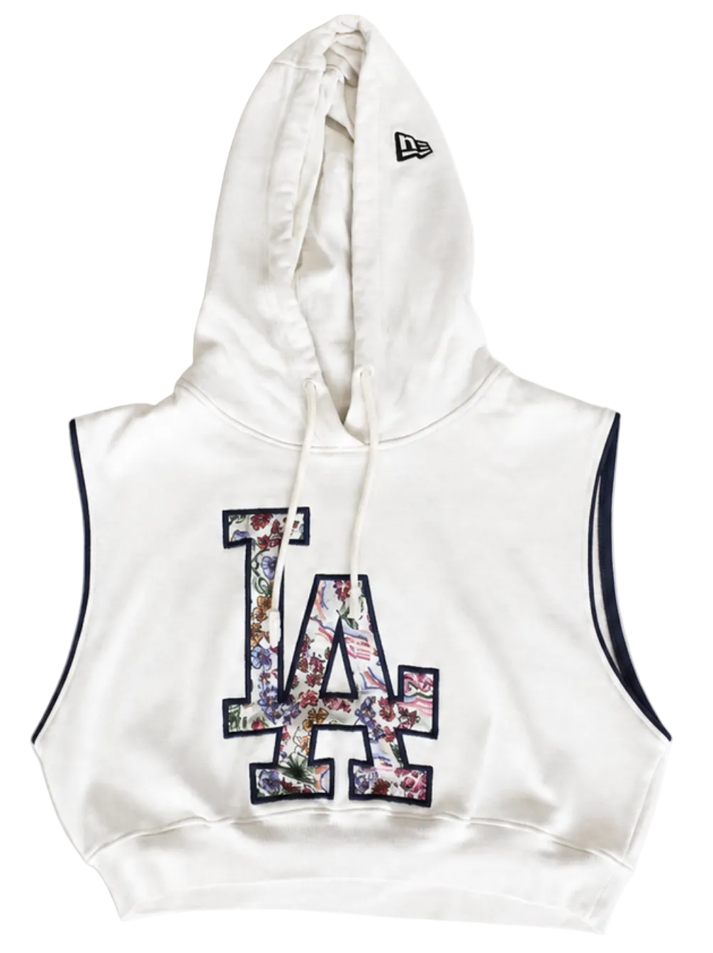 Cropped LA Dodgers 'Floral LA' Muscle Hoodie