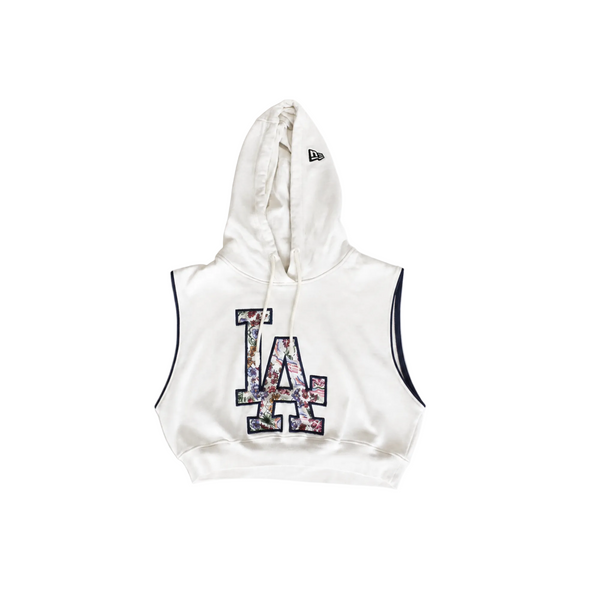 Cropped LA Dodgers 'Floral LA' Muscle Hoodie