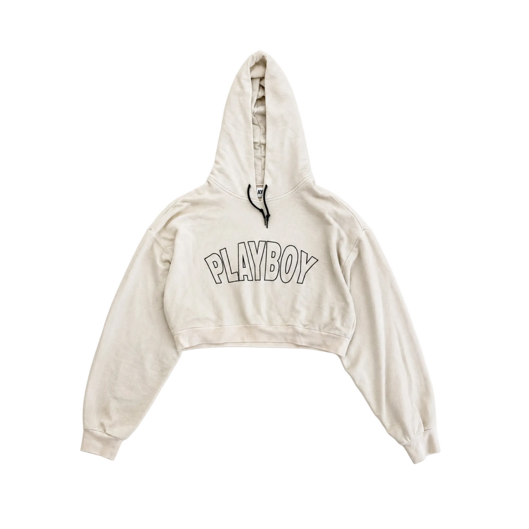 Cropped Playboy Cream Hoodie