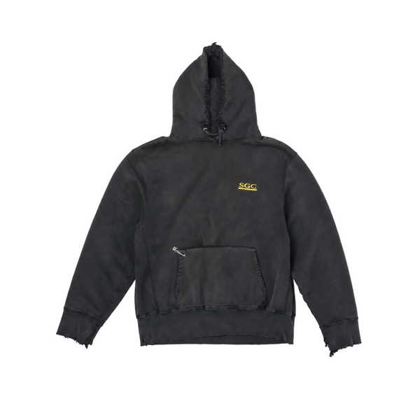 Distressed 'SGC' Faded Black Hoodie