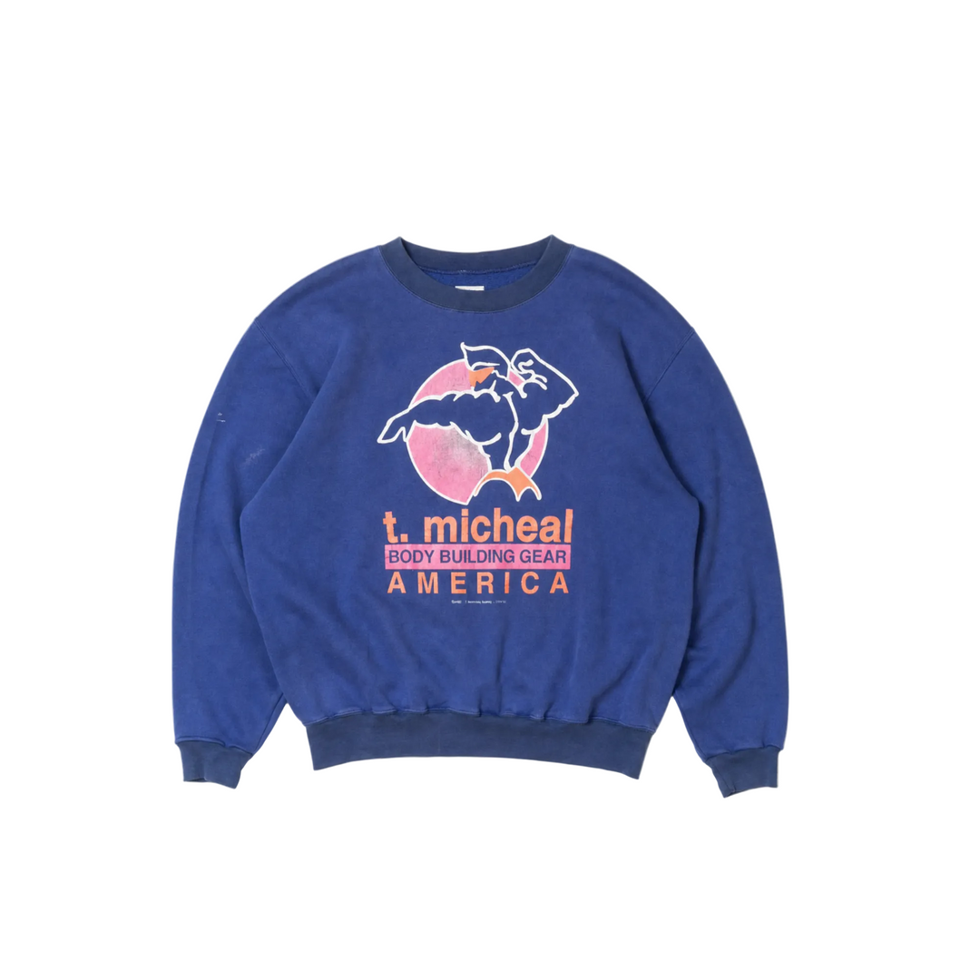 Vintage 1990 T. Michael Body Building Blue Crewneck