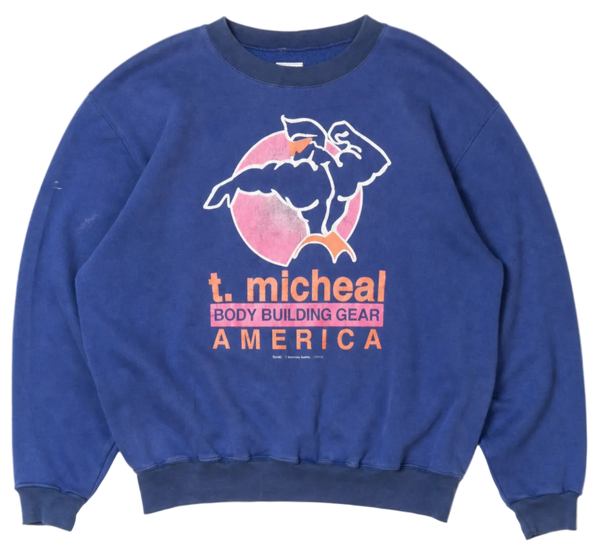 Vintage 1990 T. Michael Body Building Blue Crewneck
