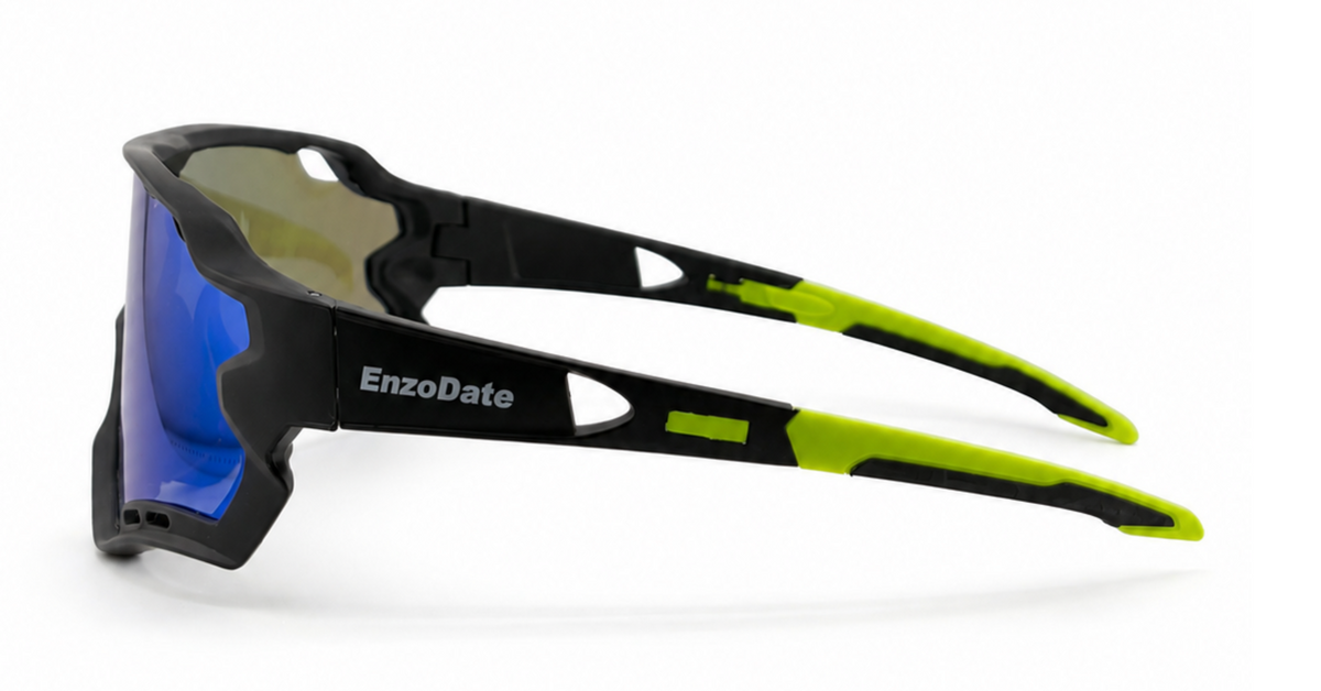 EnzoDate Electric Blue Shield Sunglasses