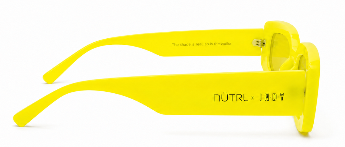 NÜTRL x INDY Yellow Rectangular Sunglasses