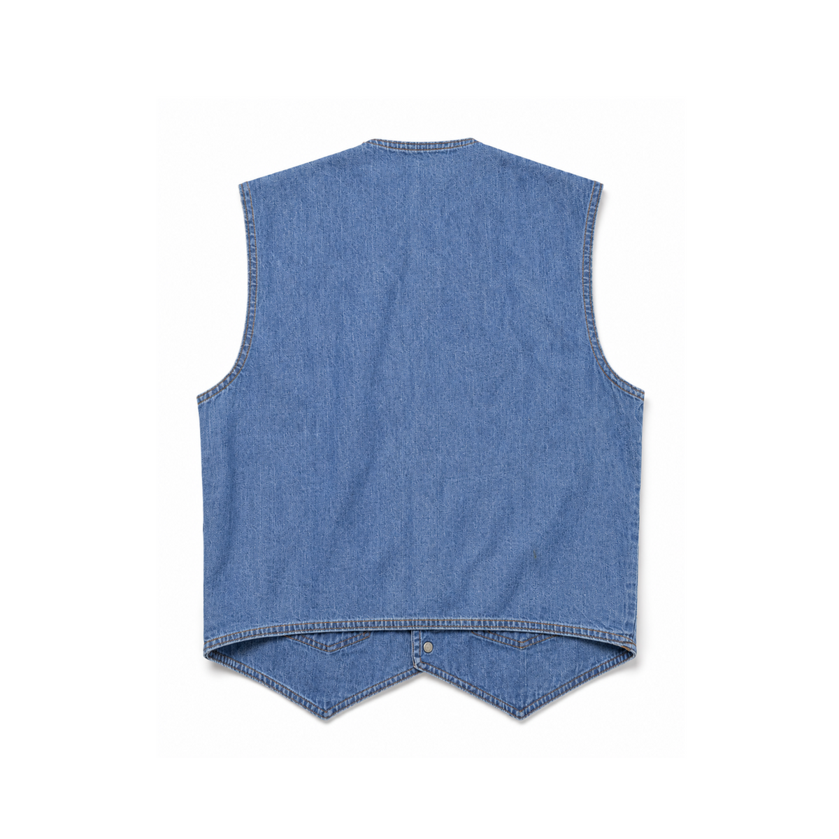 Vintage Denim Oversized Button Front Western Trucker Vest