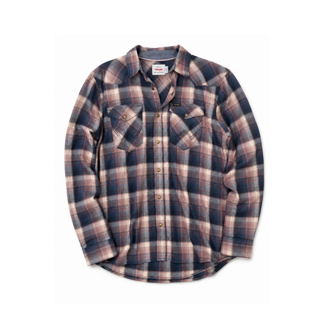 Wrangler Pearl Snap Plaid Western Flannel Shirt