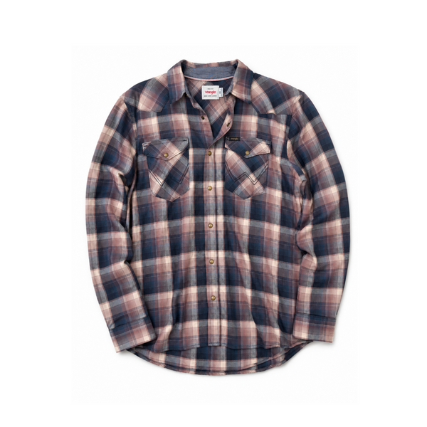 Wrangler Pearl Snap Plaid Western Flannel Shirt