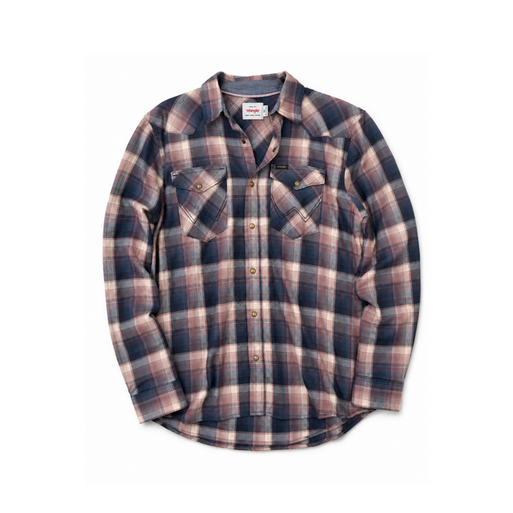 Wrangler Pearl Snap Plaid Western Flannel Shirt