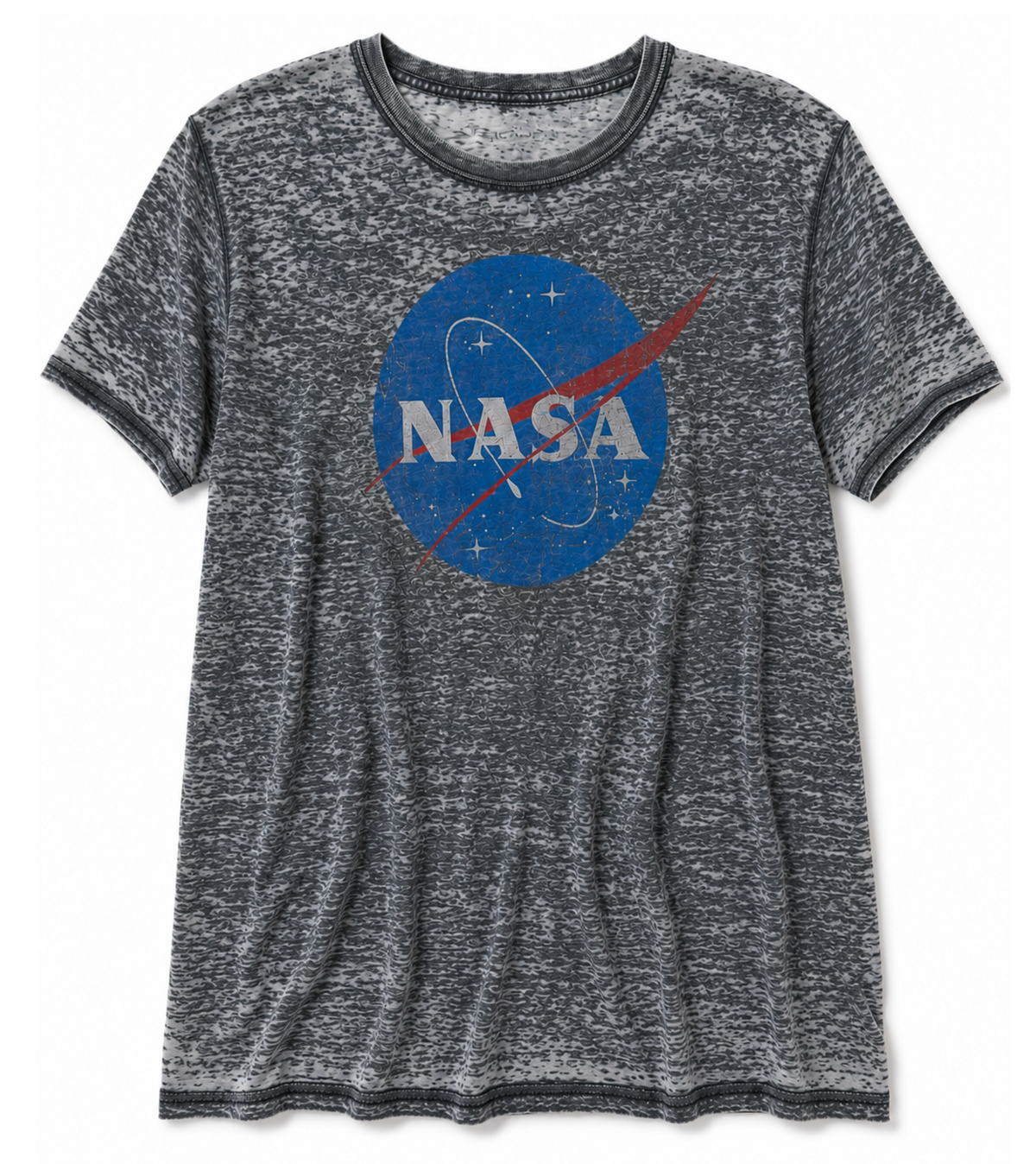 Grey Acid Wash 'NASA' Graphic T-Shirt